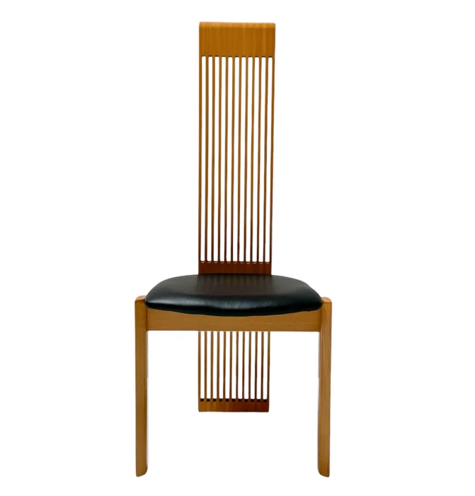 Post-Modern Slatted High Back Dining Room Chairs by Pietro Costantini, 1980s
